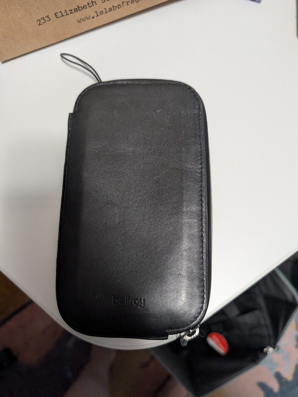 Bellroy Black Leather Zip Wallet with Key Loop And Cellphone Pocket
